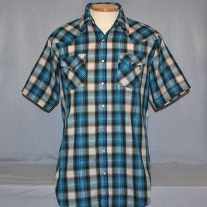 Ely Cattleman Men's Plaid Western Shirt Size LT